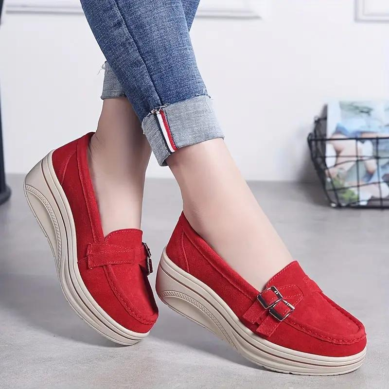 Kvinnors Mocka Loafers Slip-On med Spännband – Komfortabel Passform för Avslappnade och Formella Tillfällen 8