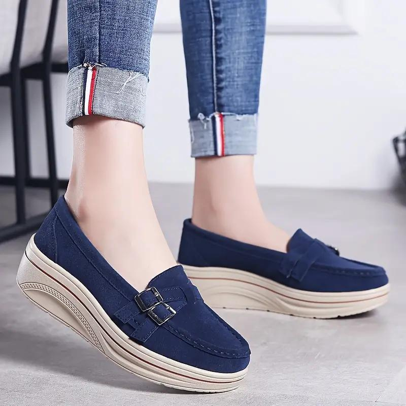 Kvinnors Mocka Loafers Slip-On med Spännband – Komfortabel Passform för Avslappnade och Formella Tillfällen 5
