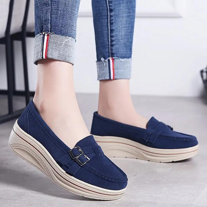 Kvinnors Mocka Loafers Slip-On med Spännband – Komfortabel Passform för Avslappnade och Formella Tillfällen 5