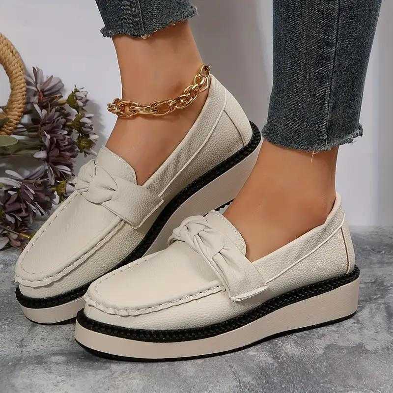 Kvinnors Loafers Rund Tå i Syntetiskt Läder – Bekväm Glid-På Design, Storlekar 36-42, Perfekt för Alla Tillfällen 9