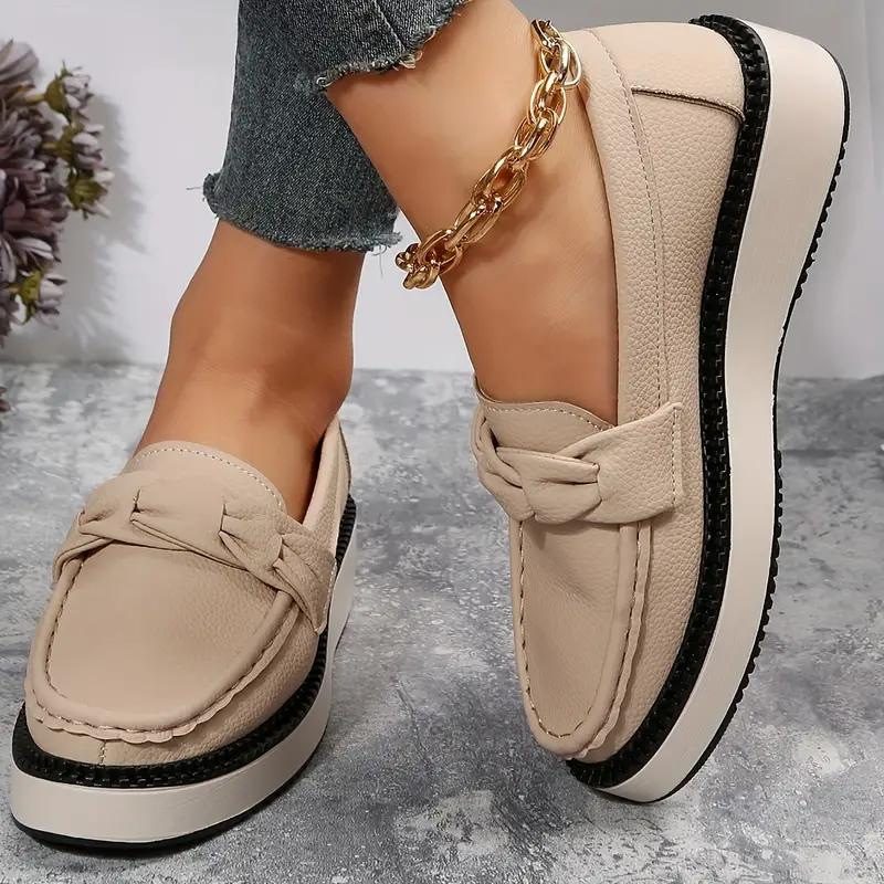 Kvinnors Loafers Rund Tå i Syntetiskt Läder – Bekväm Glid-På Design, Storlekar 36-42, Perfekt för Alla Tillfällen 3