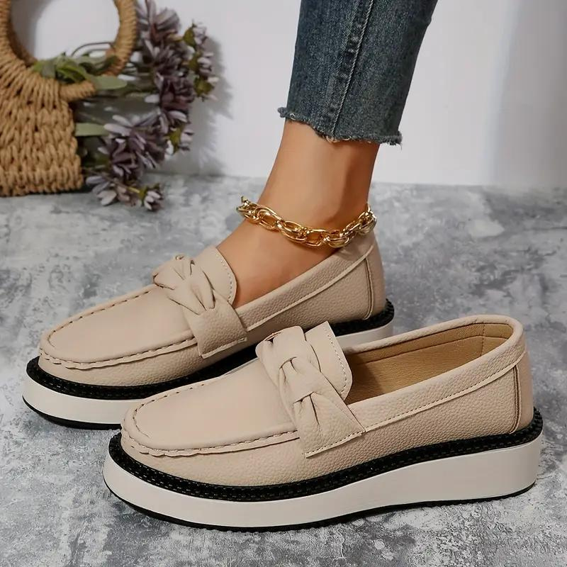 Kvinnors Loafers Rund Tå i Syntetiskt Läder – Bekväm Glid-På Design, Storlekar 36-42, Perfekt för Alla Tillfällen 4