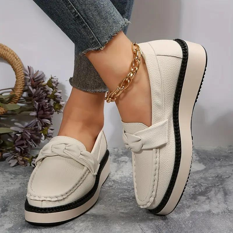 Kvinnors Loafers Rund Tå i Syntetiskt Läder – Bekväm Glid-På Design, Storlekar 36-42, Perfekt för Alla Tillfällen 6