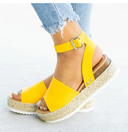 Variant image for Dam Sandaler Kilklack Espadrille PVC Canvas för Sommar-55