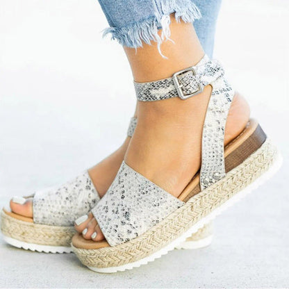 Variant image for Dam Sandaler Kilklack Espadrille PVC Canvas för Sommar-46