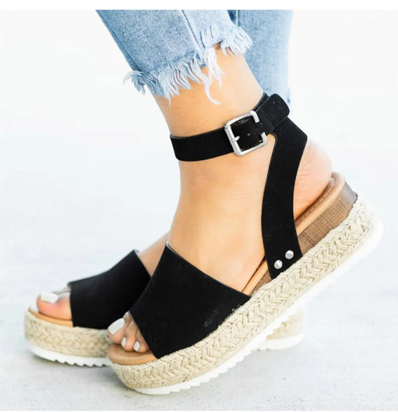Variant image for Dam Sandaler Kilklack Espadrille PVC Canvas för Sommar-19