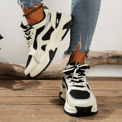 Dam Sneakers Snörande Sportig Design Textil Syntet-4