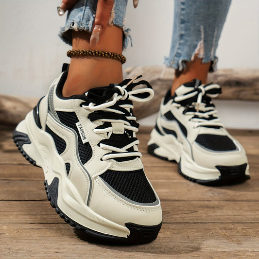 Dam Sneakers Snörande Sportig Design Textil Syntet-1