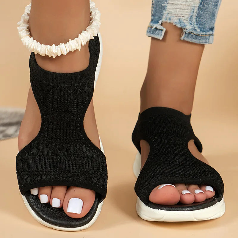 Dam Sandaler Öppen Tå Mesh Sommar för Komfort och Stil-6
