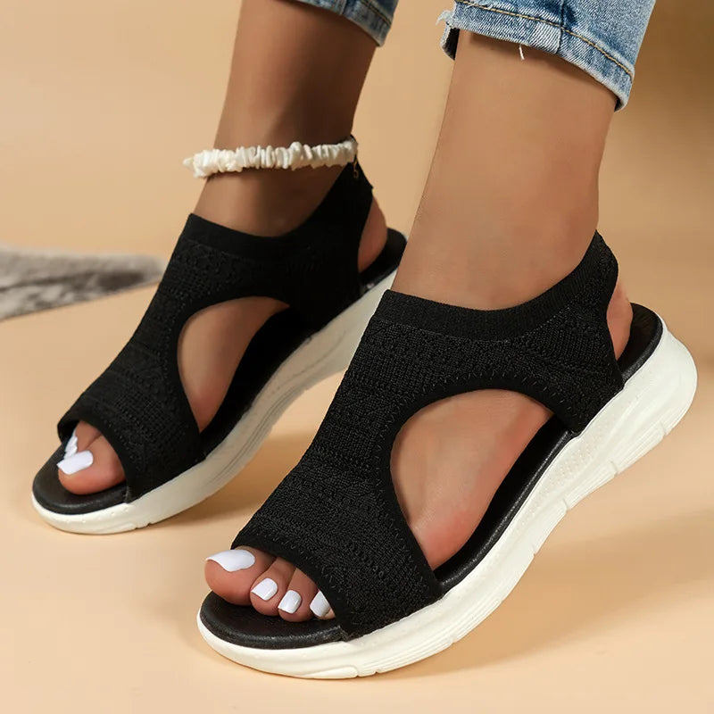 Dam Sandaler Öppen Tå Mesh Sommar för Komfort och Stil-5