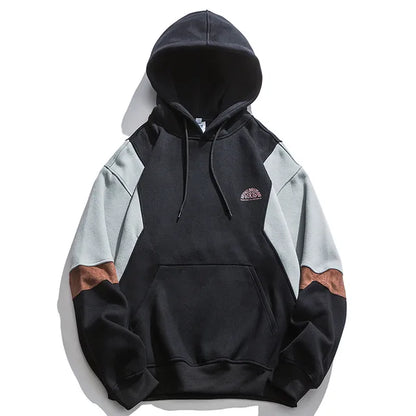 Dam Hoodie Avslappnad Mjuk Material Med Kontrastärmar-3