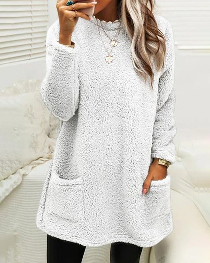 Variant image for Dam Fleecetröja Rund Halsringning Mjuk Fleece-13
