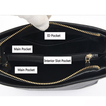 Dam Axelväska Minimalistisk Justerbar Läder-3