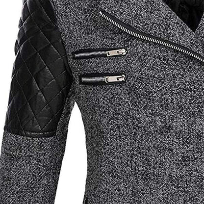 Lång Vinterjacka Dam Modern Design Varmt Material-5