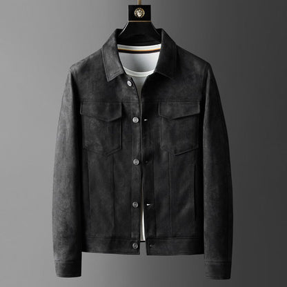 Herrjacka Läder Handgjord Elegant Design Hållbarhet 9