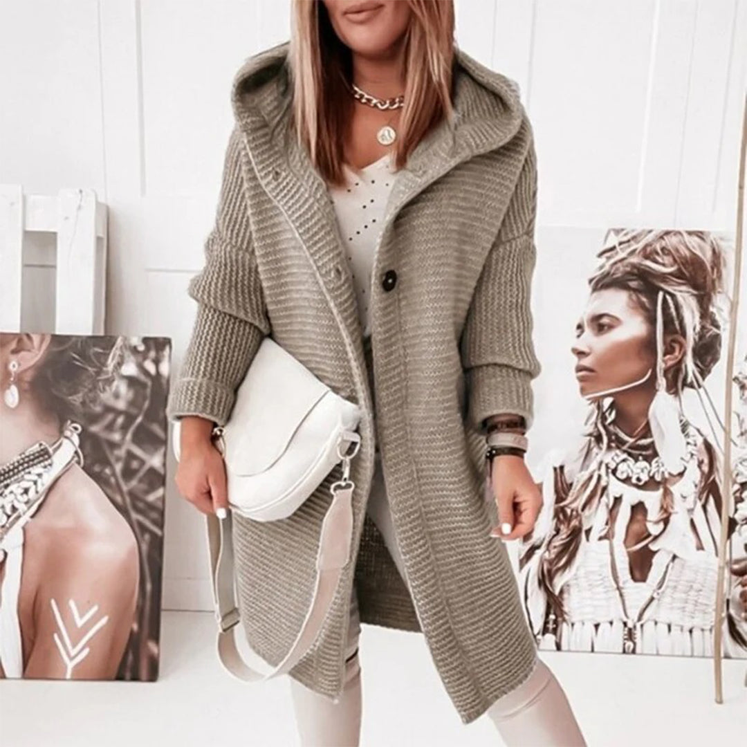 Lång Stickad Kofta Dam – Mjuk och Varm, Perfekt för Höst och Vinter, Flera Färger och Storlekar S-XL 8