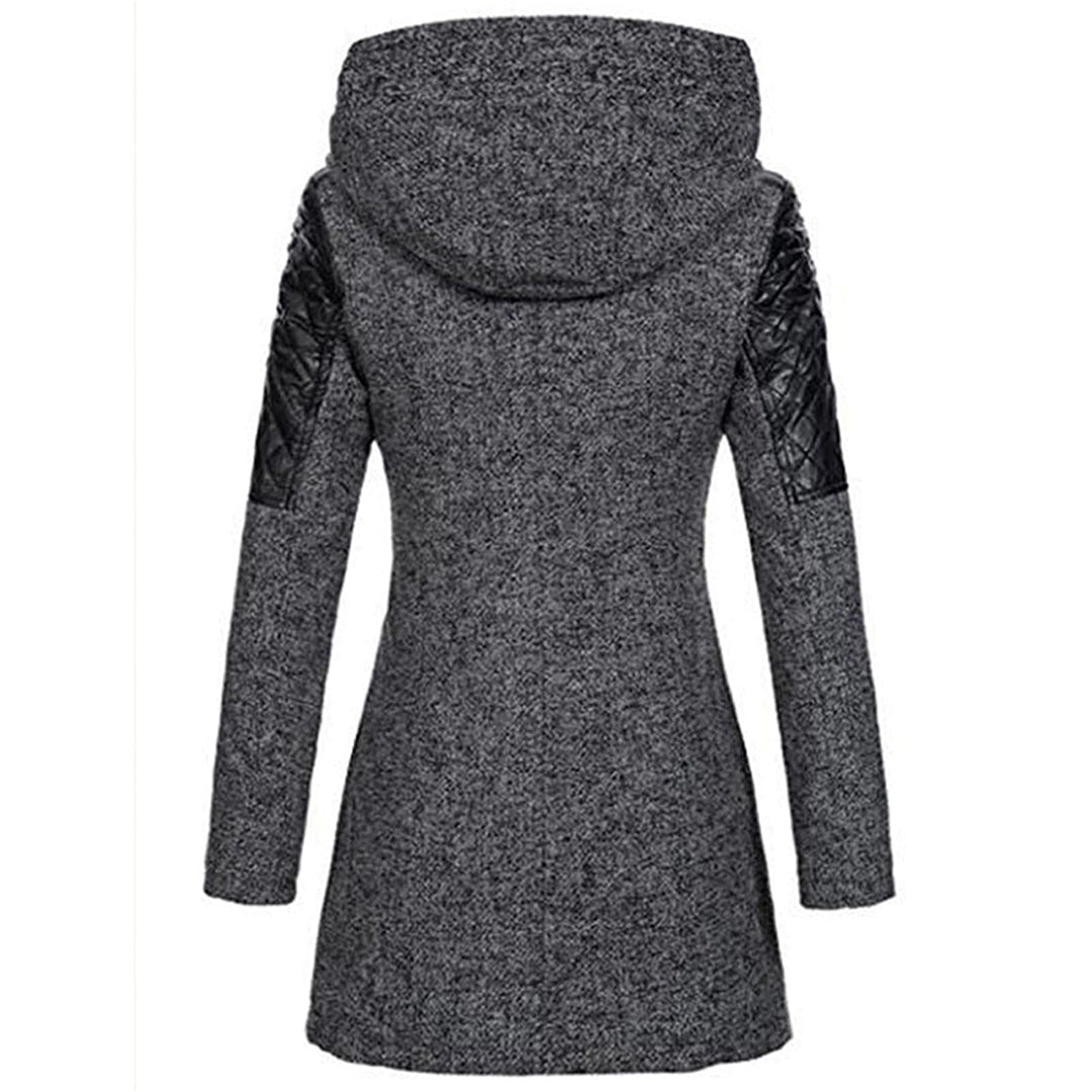 Dam Vintermantel Lång Elegant Högkvalitativt Tyg-3