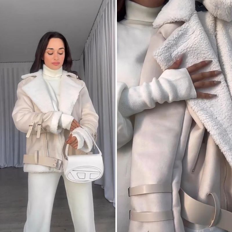 Klassisk Damjacka i Polyester för Hösten – Värmande och Tidlös Jacka för Kalla Dagar, Mångsidig Passform S-XL 4