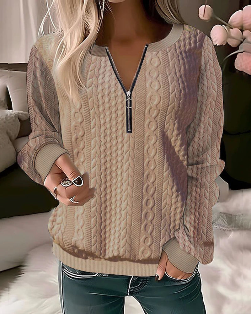Variant image for Dam Tröja Löst Sitande med Halv Dragkedja i Spandex och Polyester-21