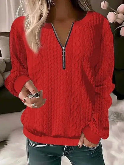 Variant image for Dam Tröja Löst Sitande med Halv Dragkedja i Spandex och Polyester-31
