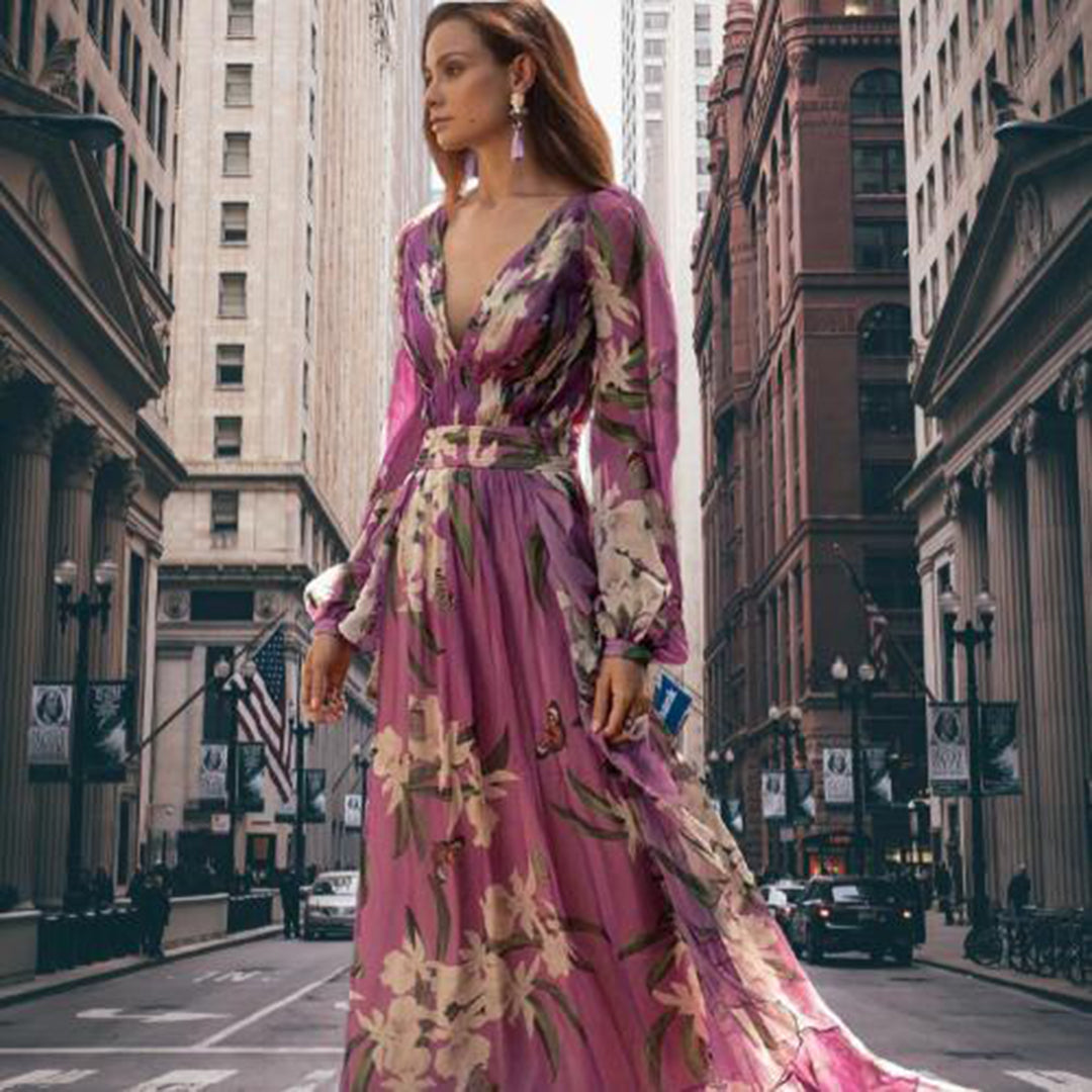 Variant image for Maxiklänning Dam Elegant Design 100% Polyester Lång Klänning-1