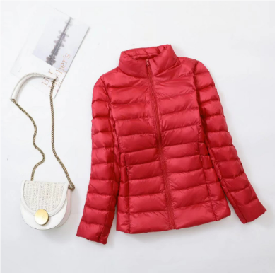 Dam Lång Vinterjacka Buffert Lätt Syntetisk Isolering-4