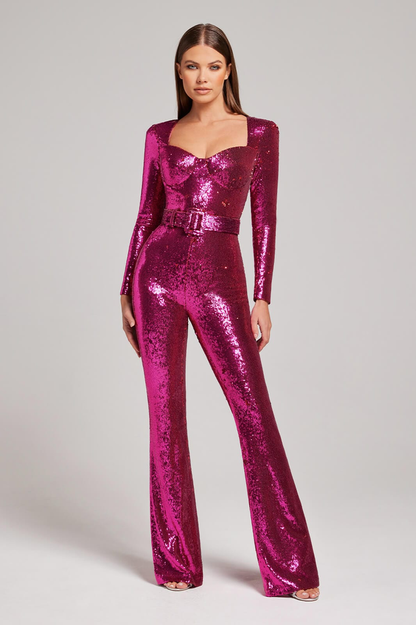Fina Dam Klänningar Pailletten Lätt Polyester-4