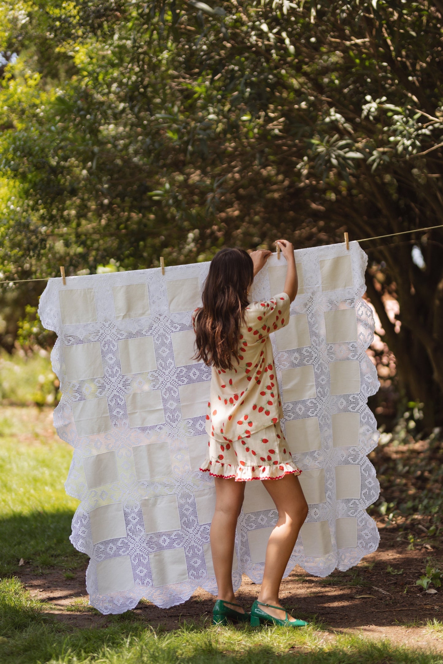 Dam Shorts Fritidsstil Viskos och Linne med Elastiskt Midjeband-1