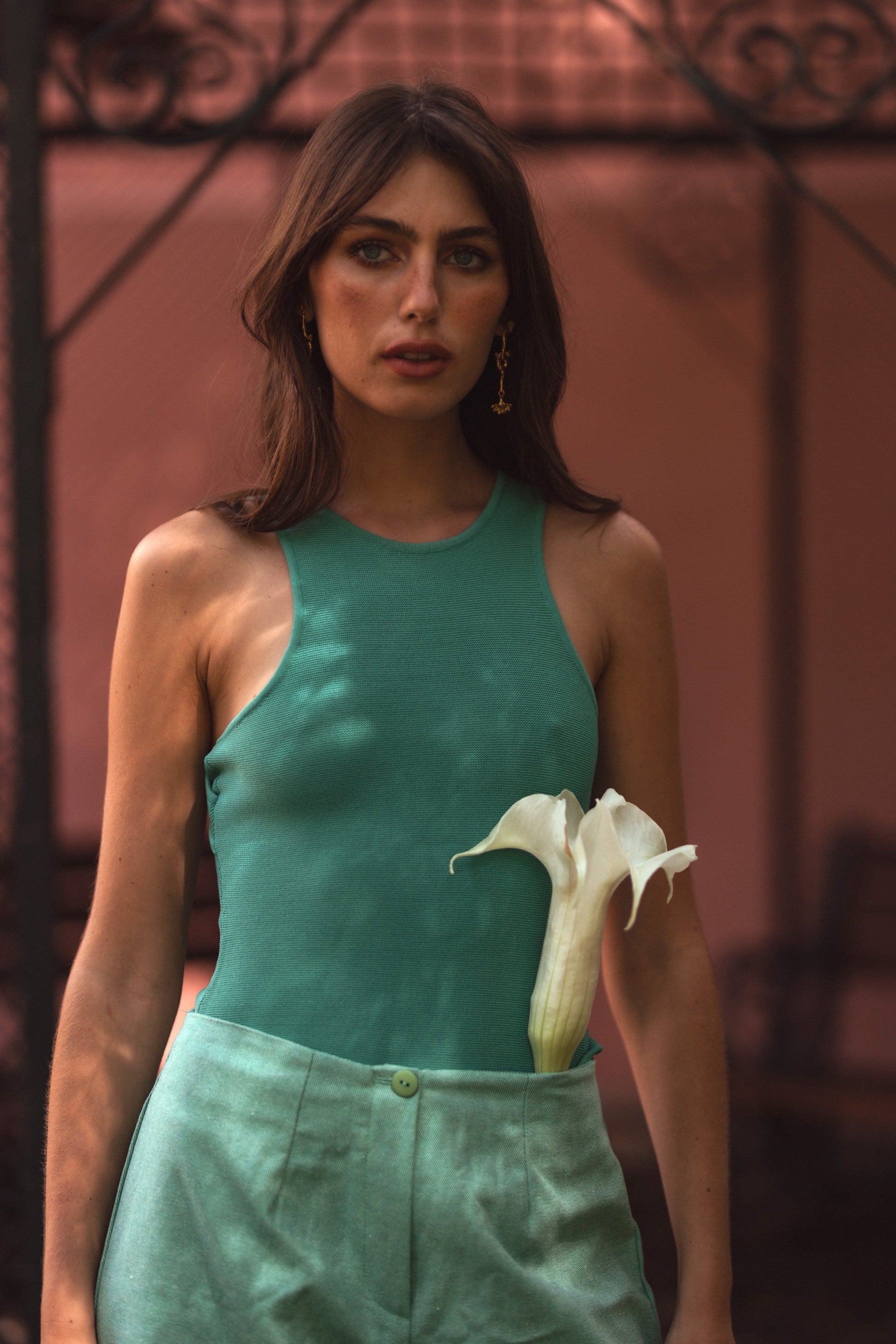 Dam Klänning Minimalistisk Öppen Rygg Viskos Nylon-4