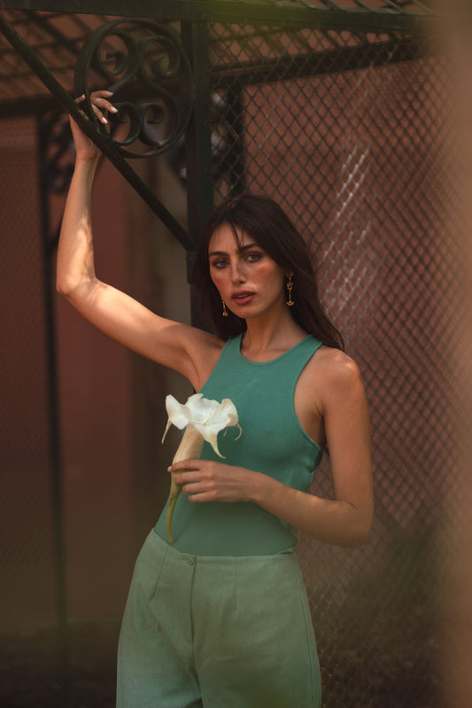 Dam Klänning Minimalistisk Öppen Rygg Viskos Nylon-1