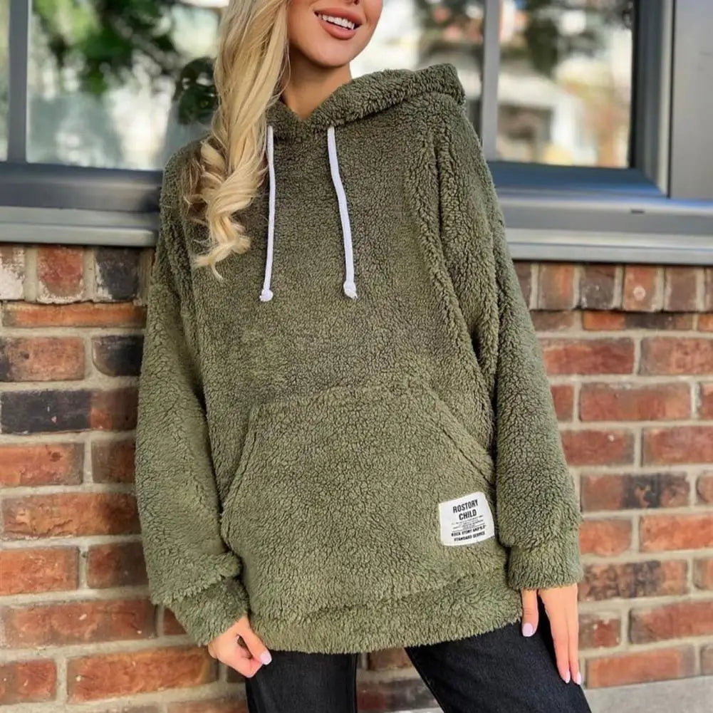 Variant image for Dam Hoodie Plysch Justerbar Huva Komfortabel Flanell-9