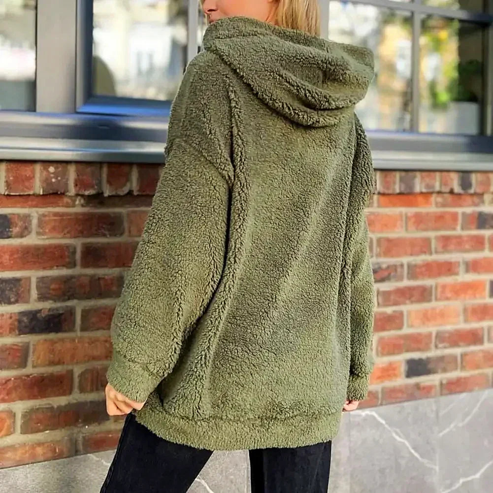 Dam Hoodie Modern Plysch Design Mjuk och Trendig-2