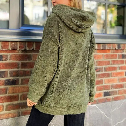 Dam Hoodie Modern Plysch Design Mjuk och Trendig-2