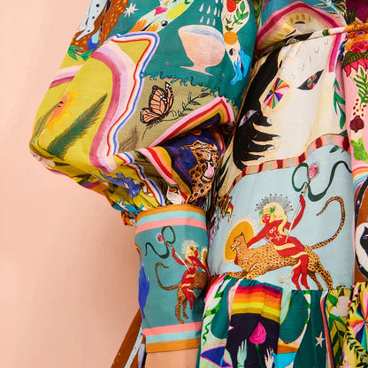 Dam Vårklänning Vikande Polyester för Eleganta Tillfällen-2