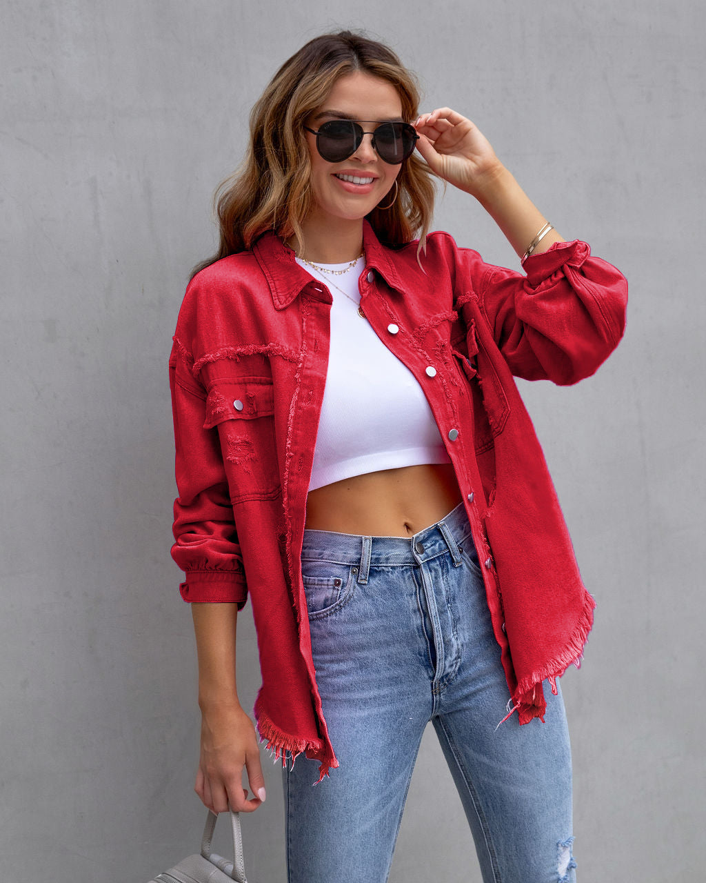 Dam Jeansjacka Avslappnad Hållbar Denim 9