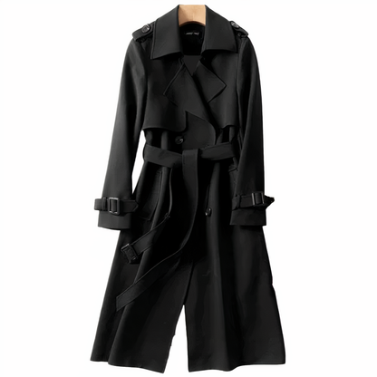 Dam Kappa Klassisk Trench Coat Mjuk Tyg 8