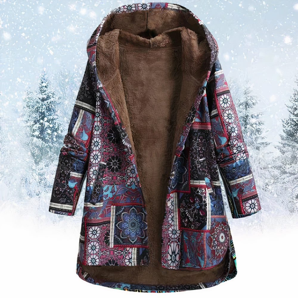 Variant image for Dam Blommajacka med Huva Smickrande Högkvalitativt Tyg-7