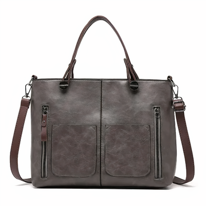 Damväska Vintage Stil PU-Läder Axelväska-6
