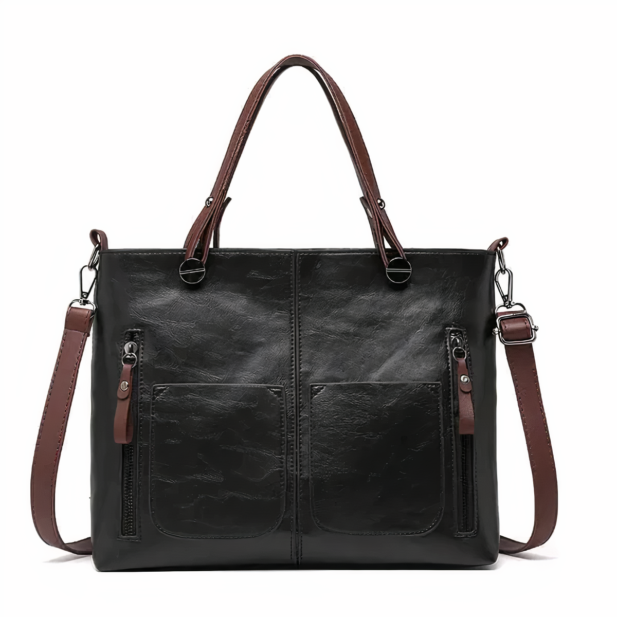 Damväska Vintage Stil PU-Läder Axelväska-5
