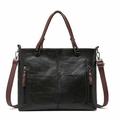 Damväska Vintage Stil PU-Läder Axelväska-5