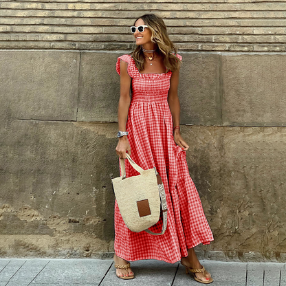 Kvinnors Fritidsklänning Lätt Tyg Lös Passform-3