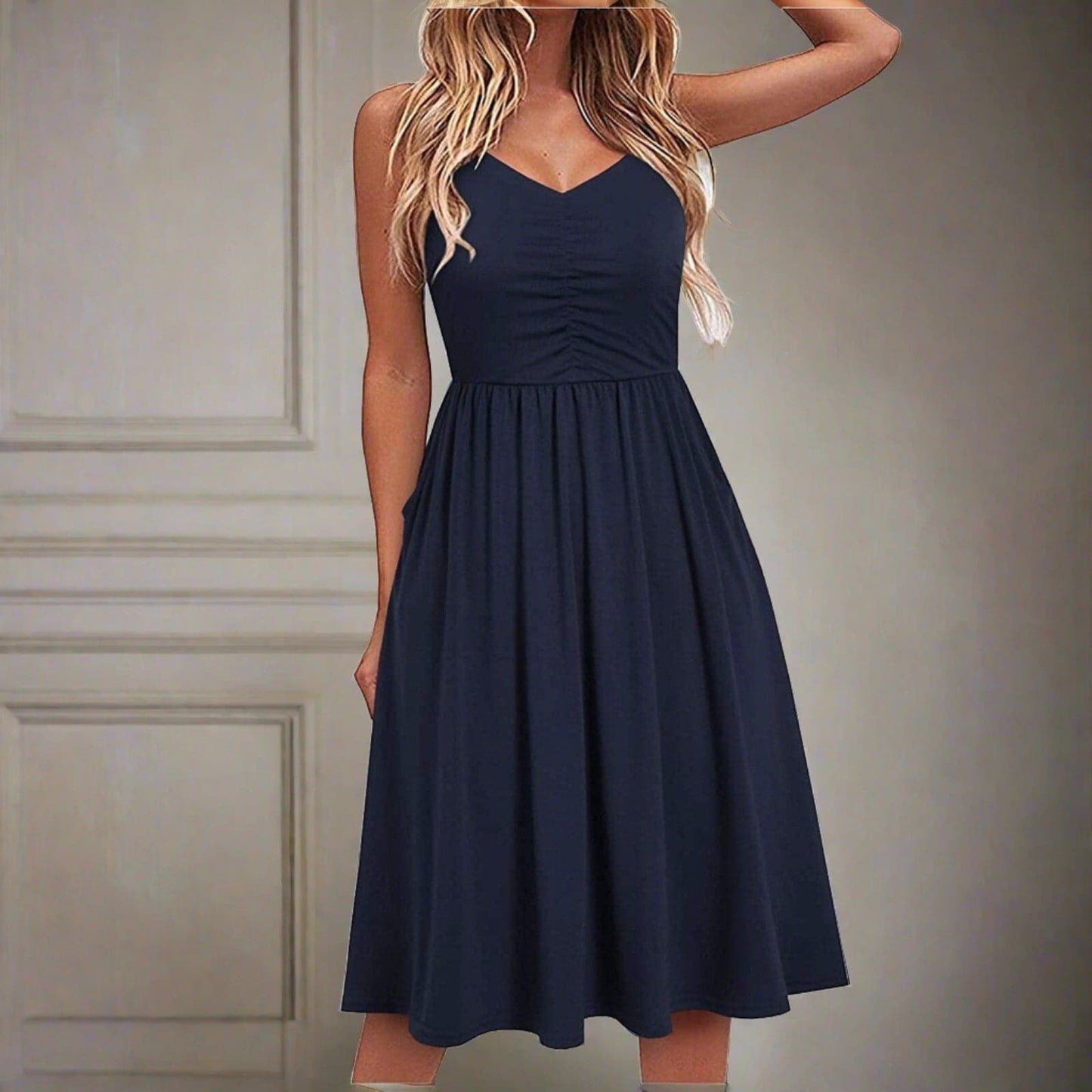 Variant image for Fina Dam Klänningar MIDI Lätt Tyg för Sommar Stil-15