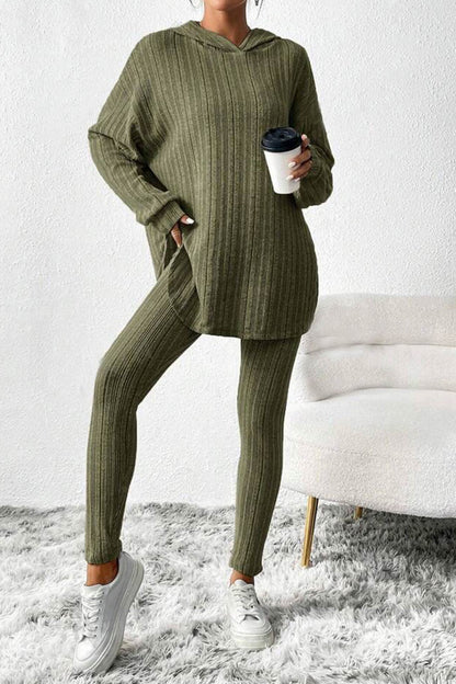 Variant image for Damleggings med Huva Ribbade Detaljer Hållbar Bomull-9