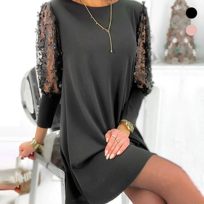 Variant image for Dam Klänning Puffärmar Luftigt Material Elegant Silhuett-9