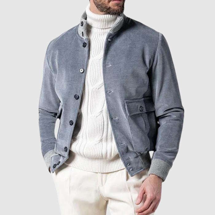 Herrjacka Ribcord Modern Passform För Höst, Slitstarkt Material-1
