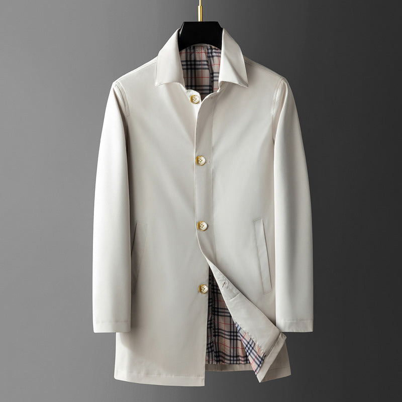 Herrkappa Figurbetonad Ullblandning Modern Design-1