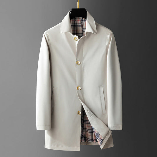 Herrkappa Figurbetonad Ullblandning Modern Design-1