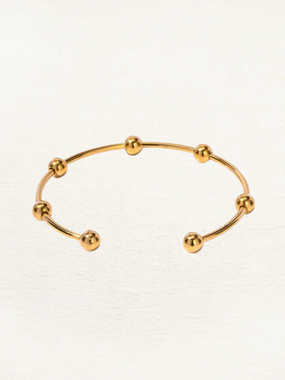 Kvinnors Guld Armband Rund Pärldesign Elegant Smycke-3