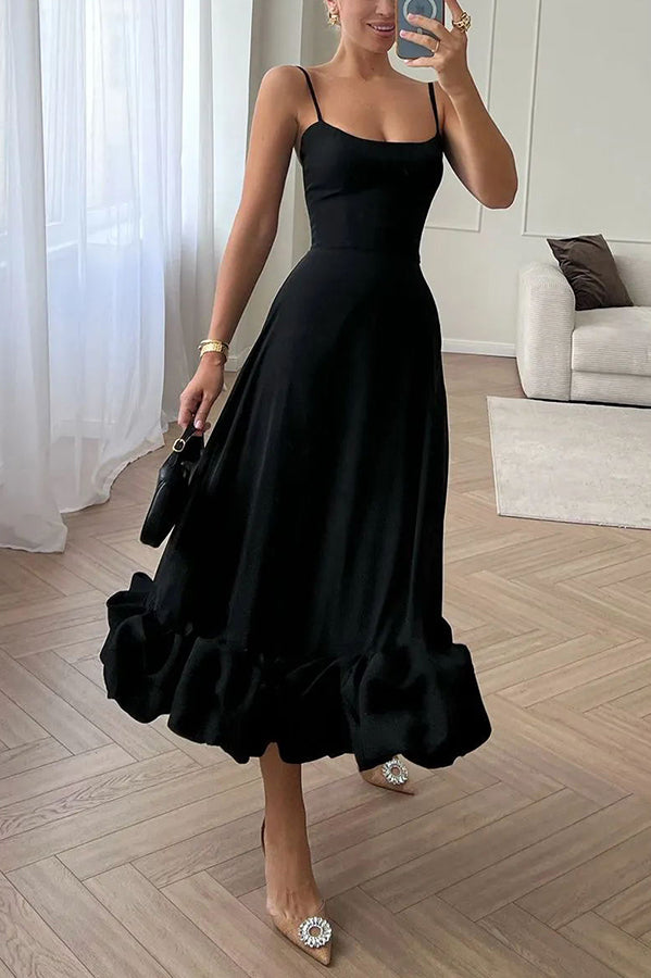 Variant image for Dam Midiklänning Stropplös med Ruffles i Luftigt Material-1