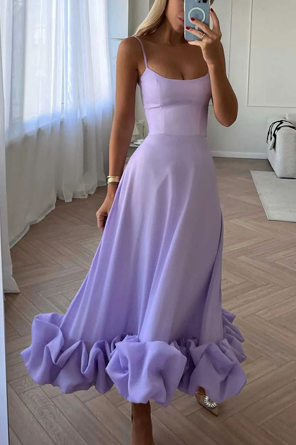 Variant image for Dam Midiklänning Stropplös med Ruffles i Luftigt Material-5